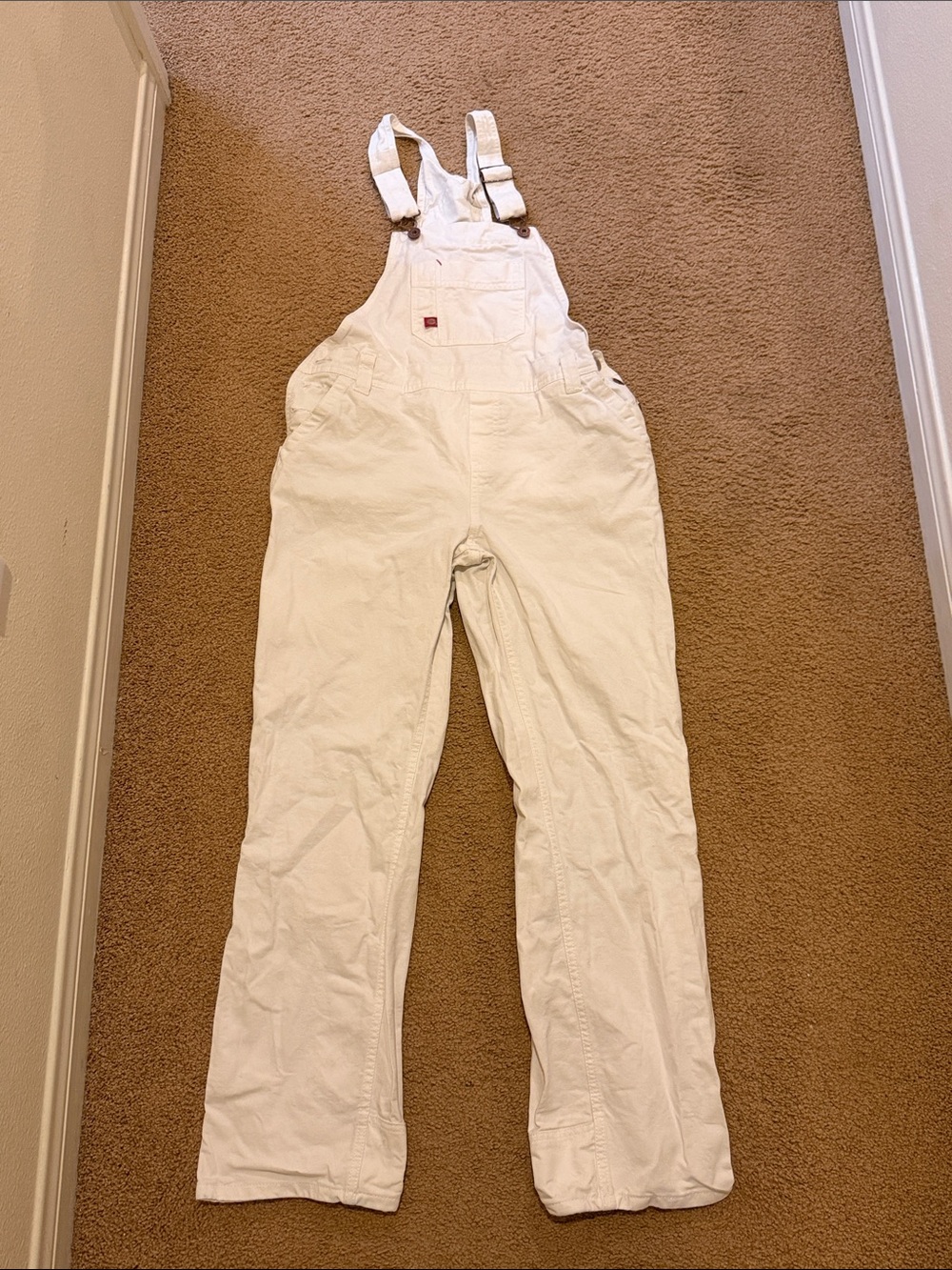 Dickies White Cotton Overalls Jumpsuit